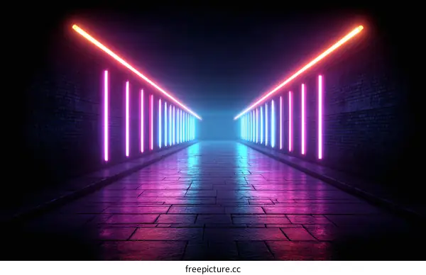Neon Alleyway Futuristic Cyberpunk