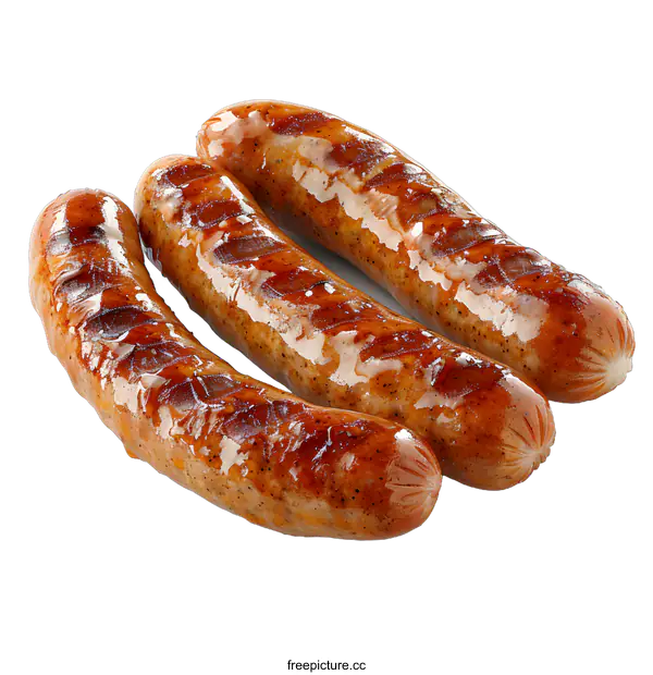[Transparent Background PNG]Grilled Sausages on White Background