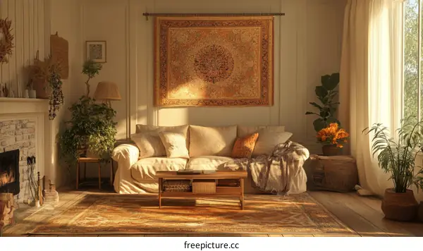 Cozy Living Room Interior Design Illustration