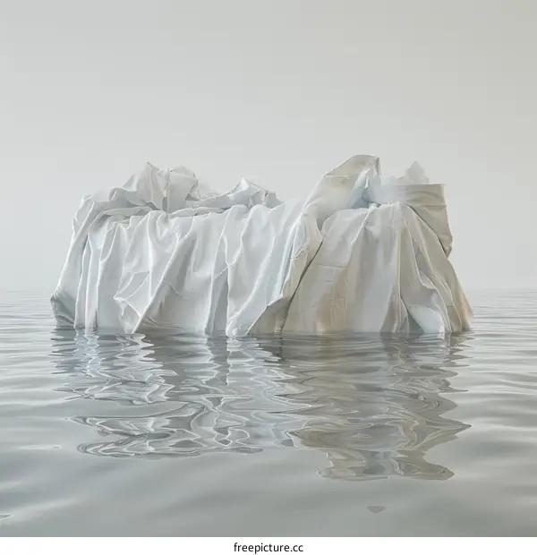 White cloth floating on water