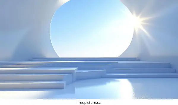 Abstract Light Blue Minimalist Scene