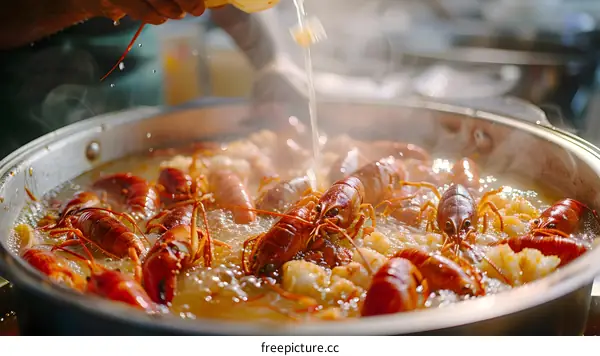 Cooking Crayfish in Large Pot