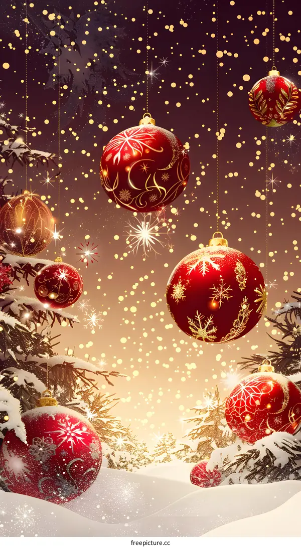 Christmas ornaments hanging from a tree