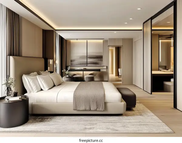 Modern Luxury Bedroom Interior Design Illustration