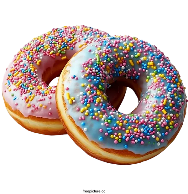 [Transparent Background PNG]Delicious Colorful Donuts Close-up