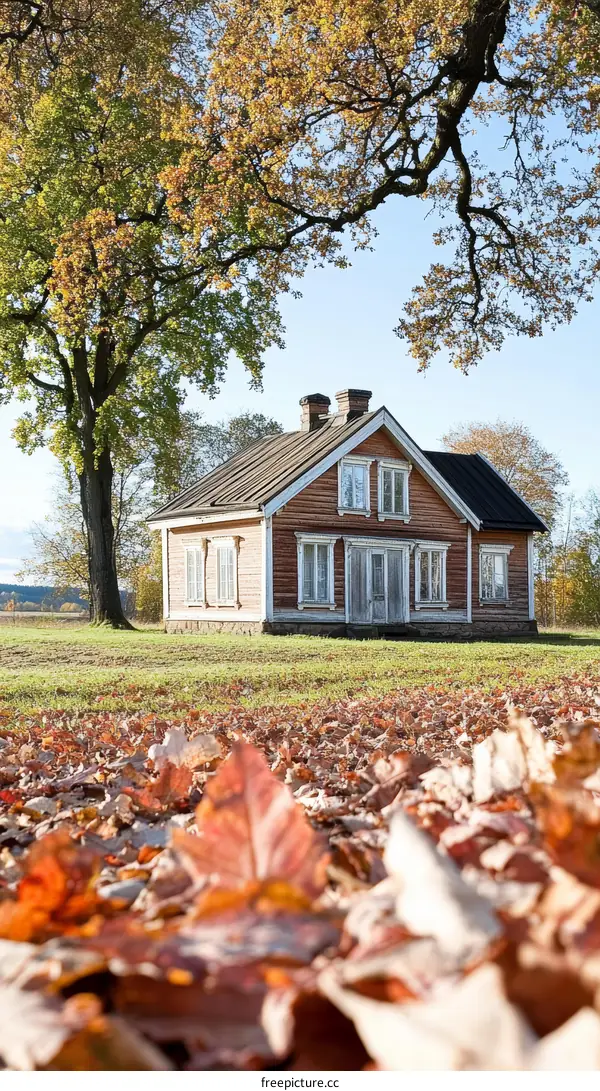 Autumnal Countryside Home in Fall Foliage
