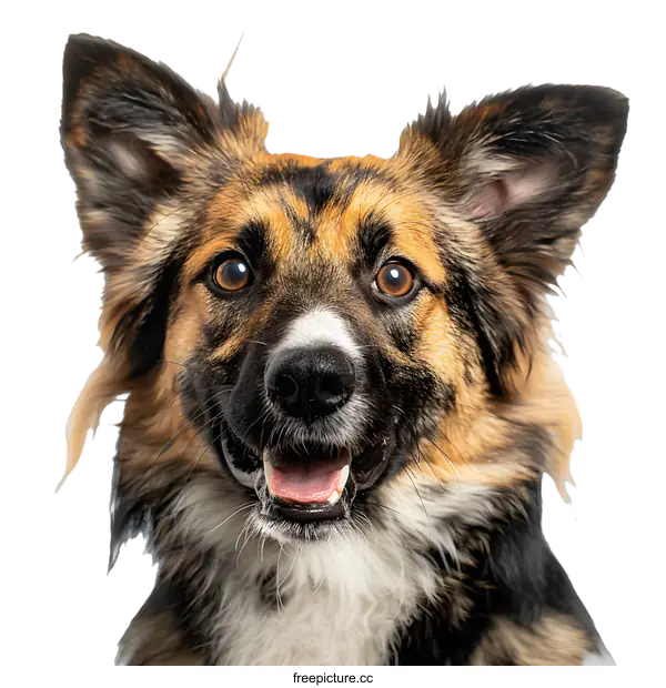 [Transparent Background PNG]portrait of a happy dog