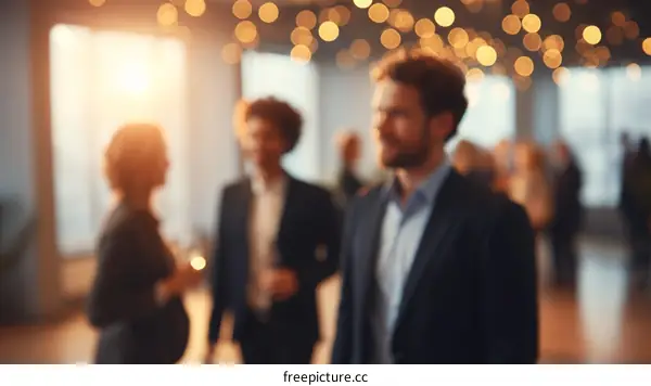 Business event gathering indoors