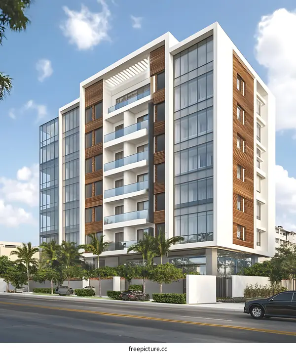 Modern Architectural Design of a Building with Balconies