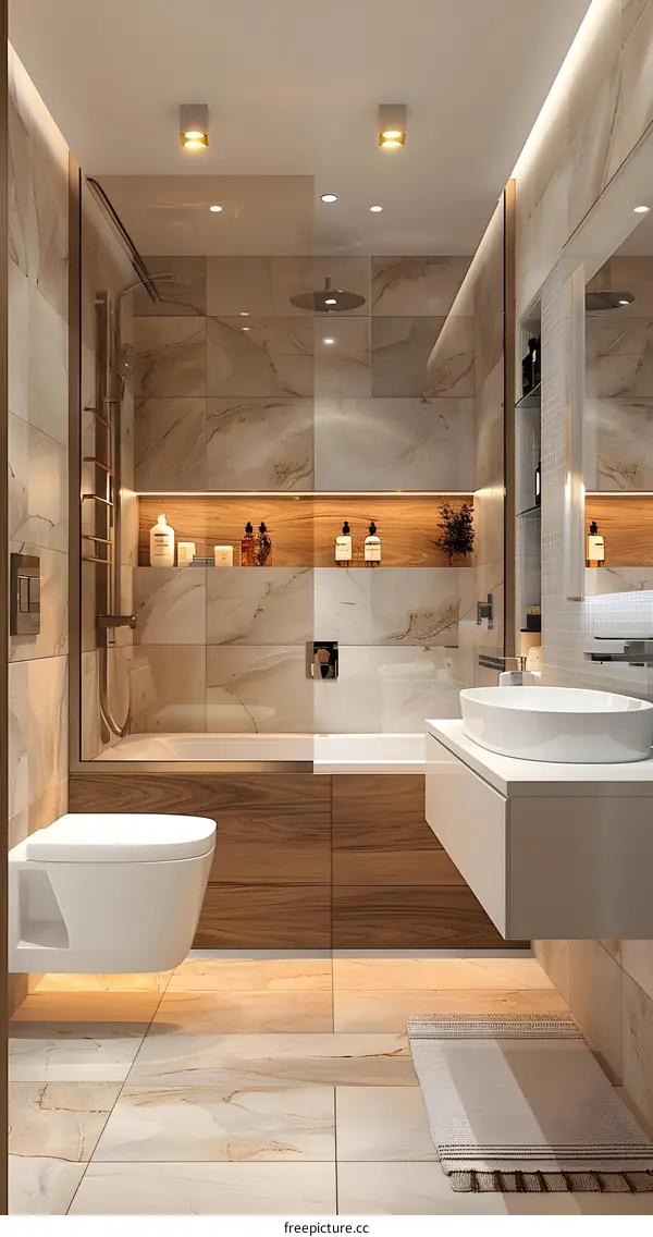 Modern and minimalist bathroom