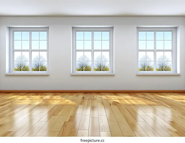 Empty Room With Three Windows
