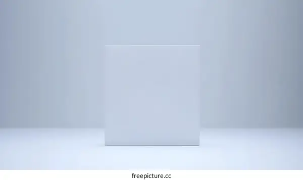 White Square Platform on White Background
