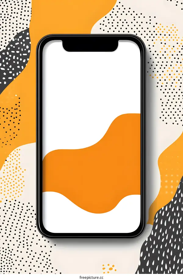 Mobile Phone Mockup with Abstract Background
