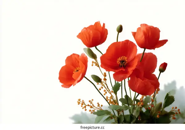 Beautiful Arrangement of Orange Poppies