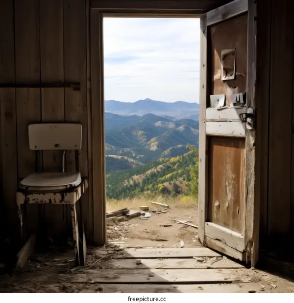 Wooden Doorway to the Mountains