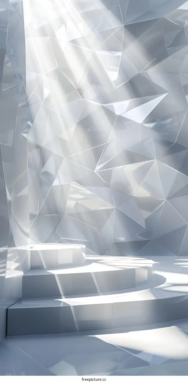 rays of light shining through a geometric structure