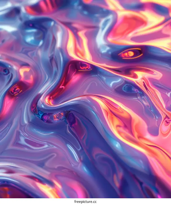 Colorful Abstract Liquid Metal Texture