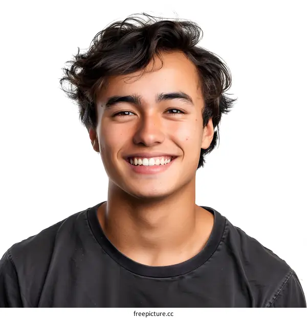 Portrait of a Young Hispanic Man Smiling