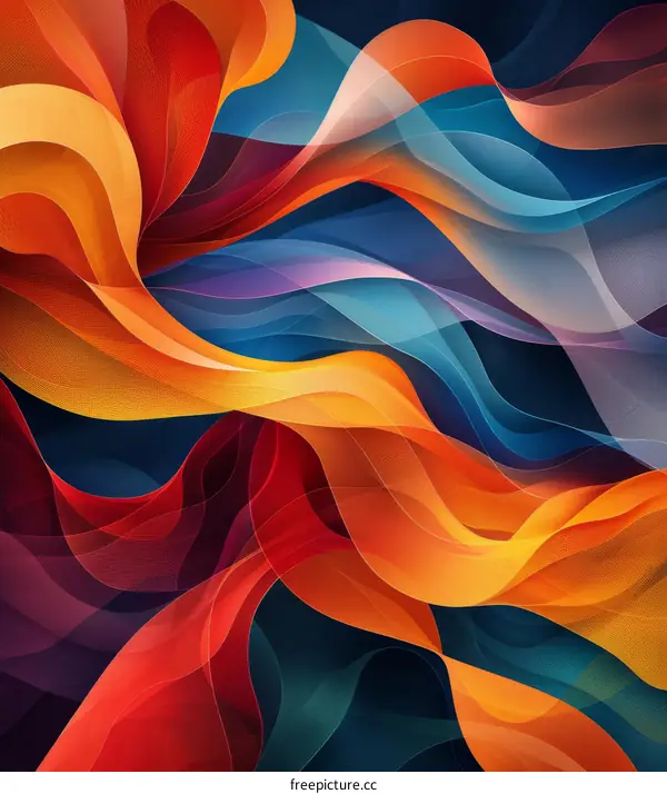 Abstract Colorful Flowing Lines Art