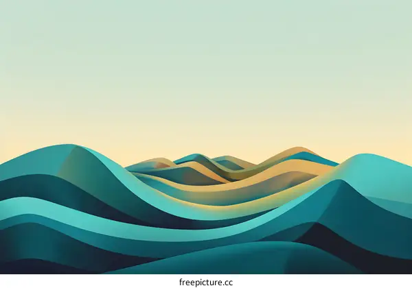 Abstract Minimalist 3D Hills Illustration