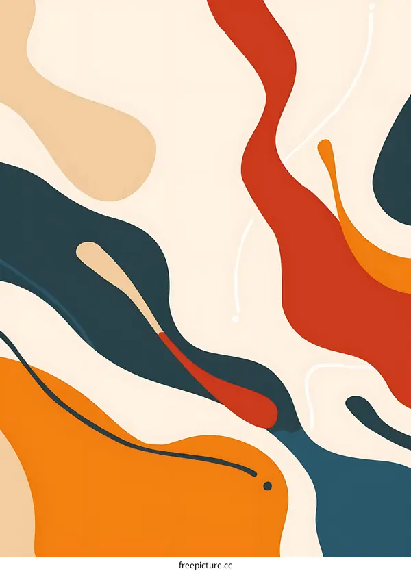 Abstract Background with Fluid Shapes and Colors