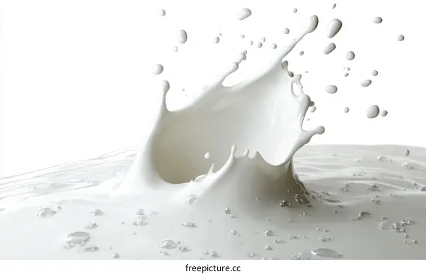 Milk Splashing in a White Background