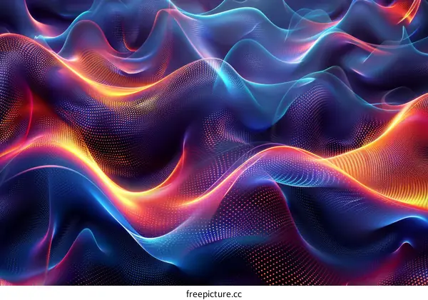 Wavy Flow of Abstract Colorful Lines