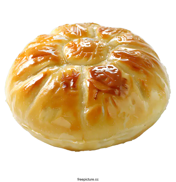 [Transparent Background PNG]Golden Brown Pastry on White Background