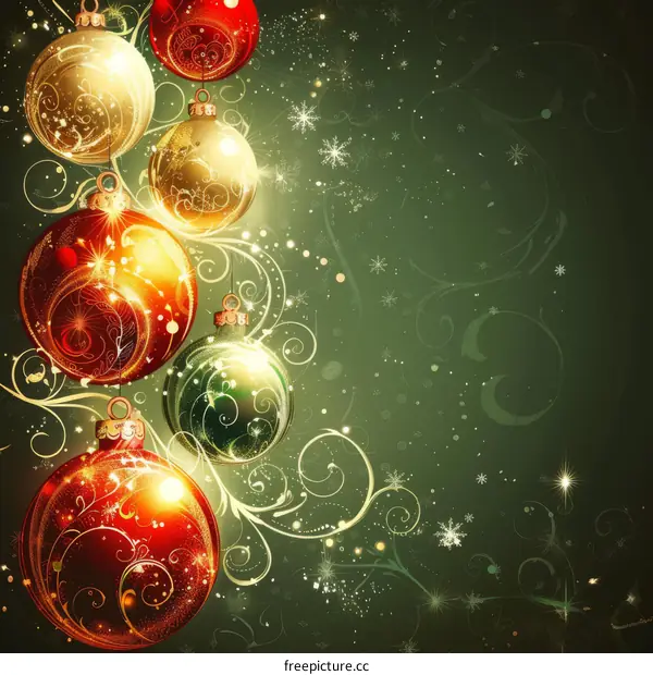 Christmas background with hanging Christmas balls