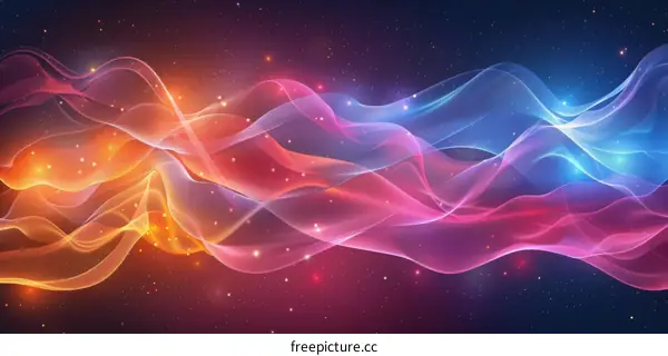 Wavy Multicolor Light Trails