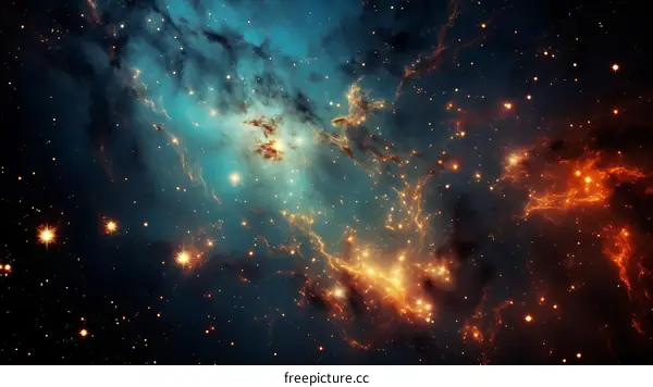 Amazing Space Galaxy with Stars and Nebulae