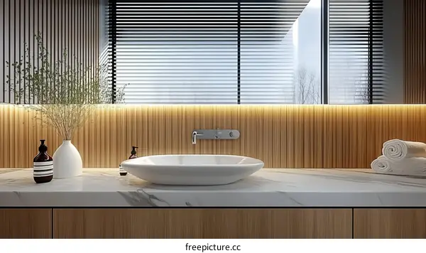 Modern Minimalist Bathroom Design Illustration