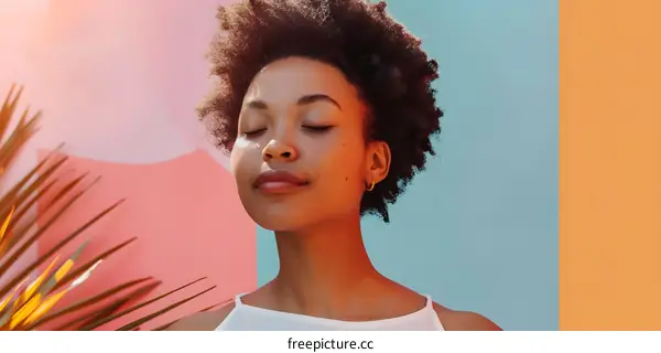 Portrait of a Young Woman With Her Eyes Closed