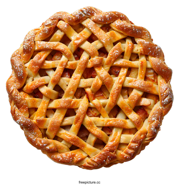 [Transparent Background PNG]A delicious homemade apple pie with a golden crust
