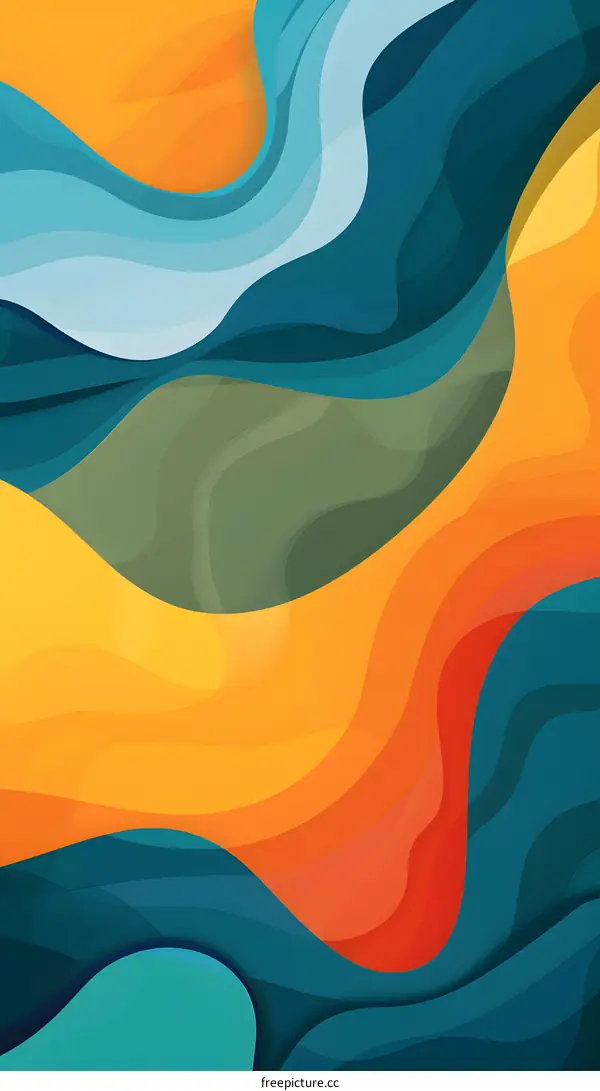 Abstract Colorful Waves Background Design