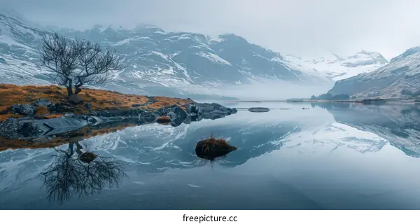 Mountain Lake Reflection: Serenity in the Peaks