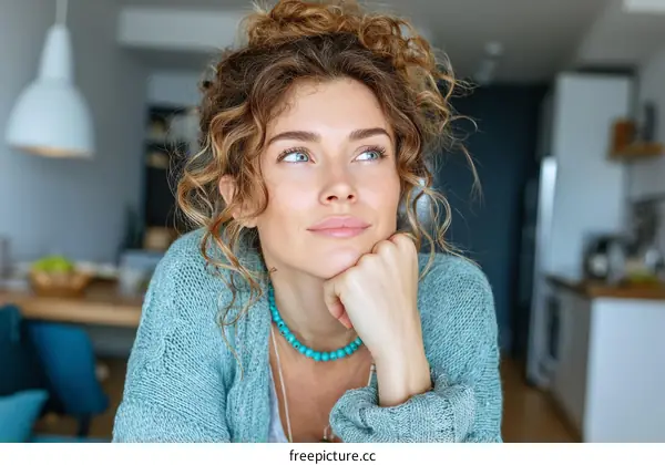 Thoughtful Caucasian Woman Pondering