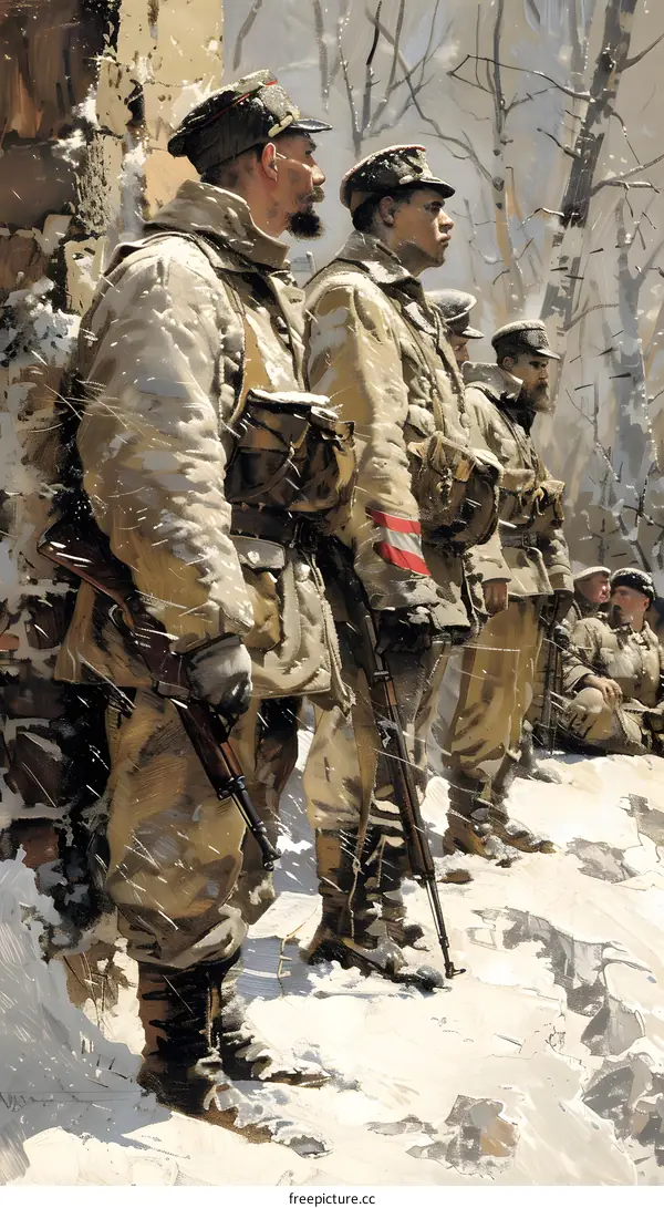 Soldiers in the Snow: A Painting of the French Army During World War I