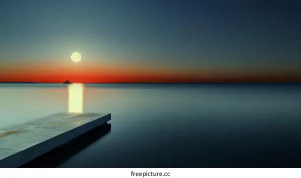 Peaceful Moonlight Sunset Over Calm Water
