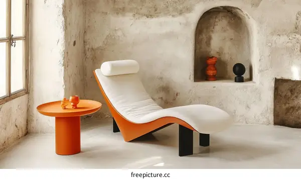 Modern Orange and Cream Lounge Furniture