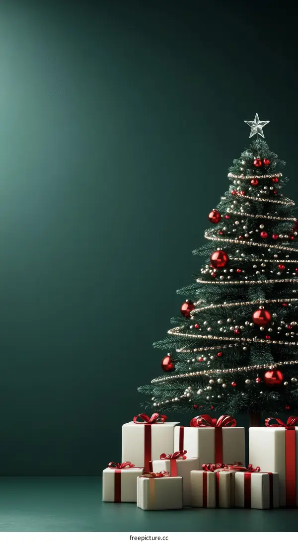 Christmas Tree with Gifts Festive Scene