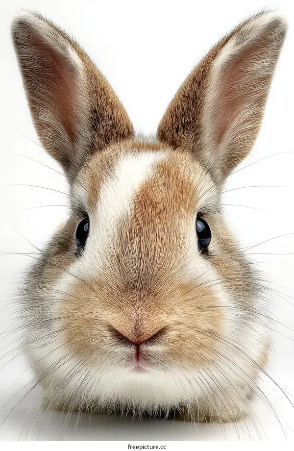 Close-up Portrait of a Cute Baby Rabbit