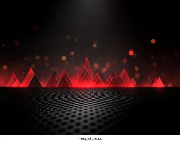 Abstract Red Geometric Mountain Landscape