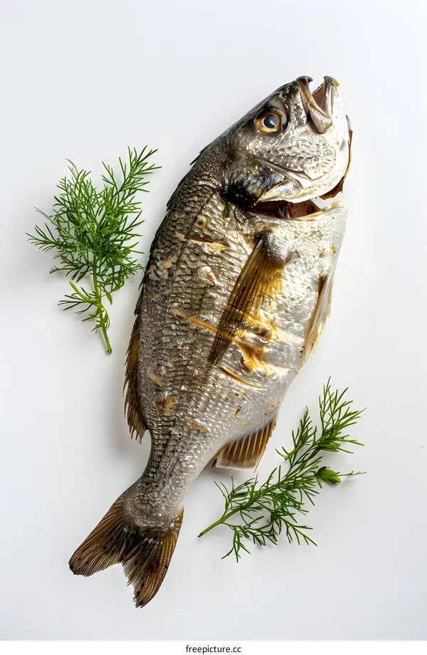 Grilled fish with dill