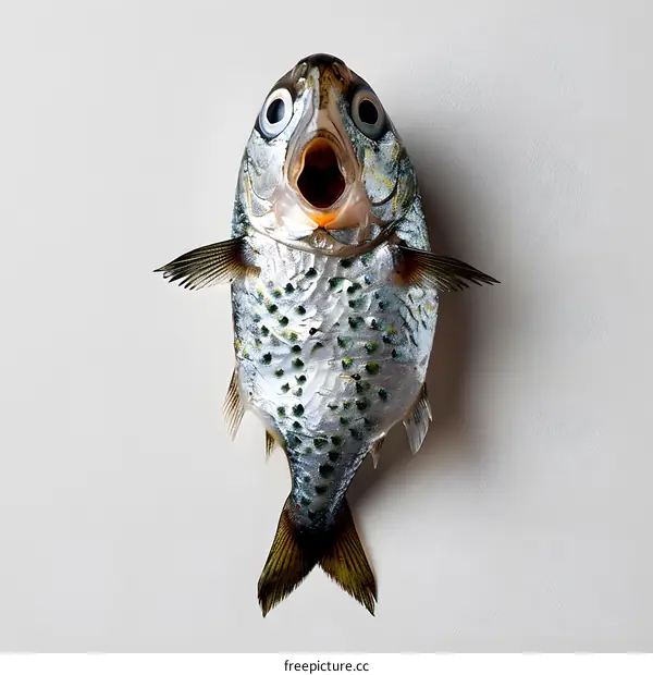 A fish with a surprised expression on its face