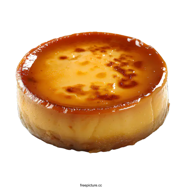 [Transparent Background PNG]creme caramel dessert with burnt sugar topping
