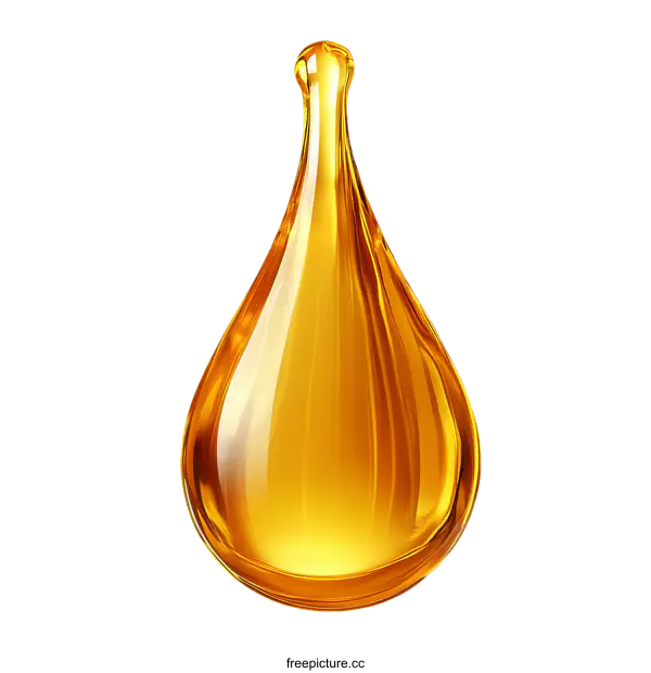 [Transparent Background PNG]Golden Oil Drop Illustration