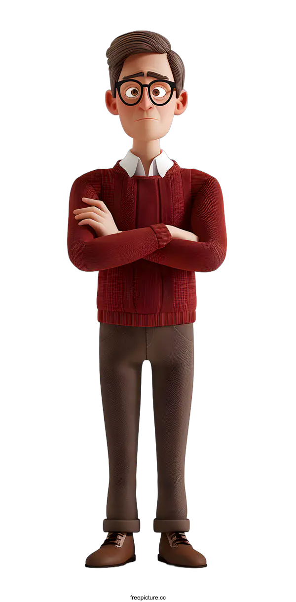 [Transparent Background PNG]3D cartoon character of a man