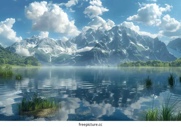 Picturesque Mountain Lake Landscape
