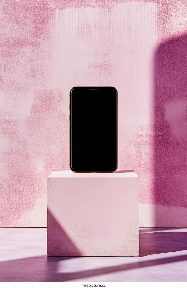 Pink Background Smartphone Display Mockup